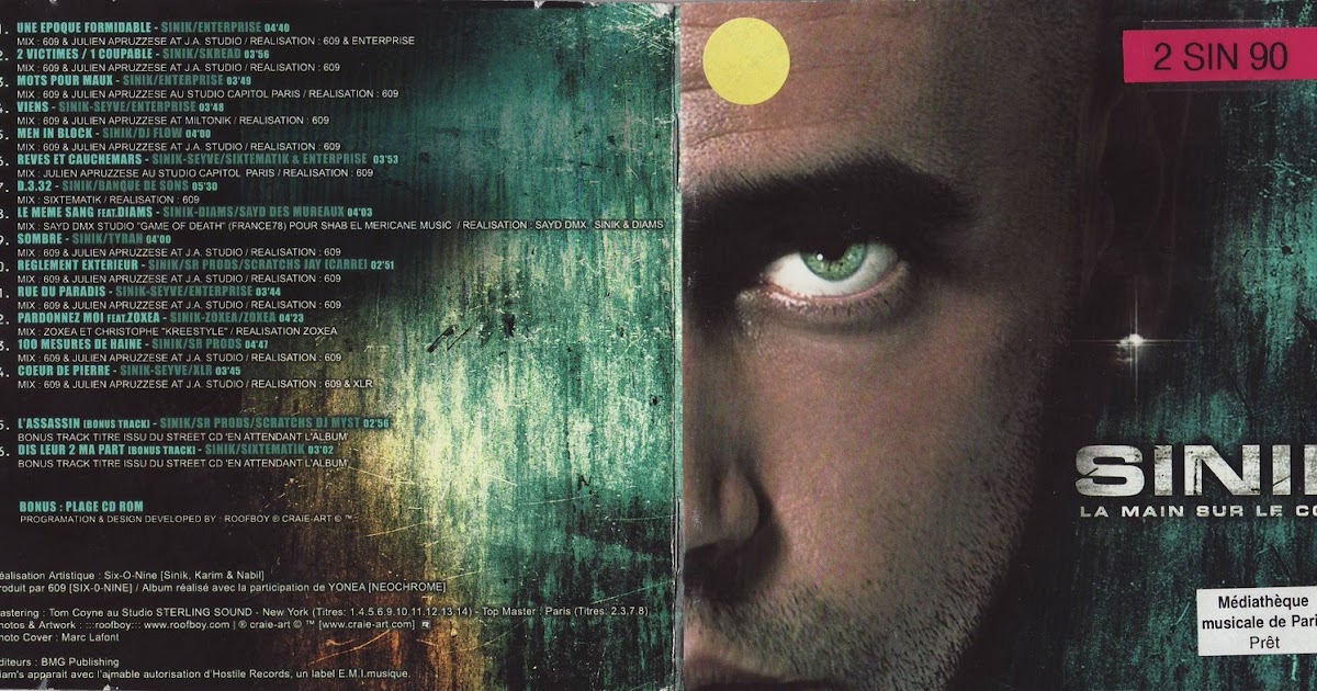 le hip hop de dadabe SINIK La main sur le coeur cd 2004