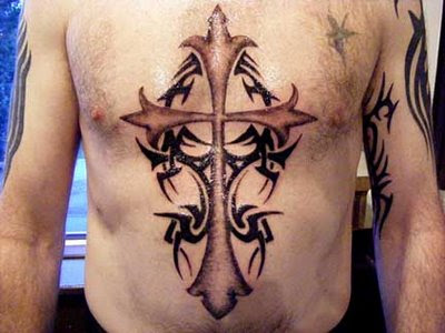 cross tattoos for black men. Tribal Cross Tattoo Design