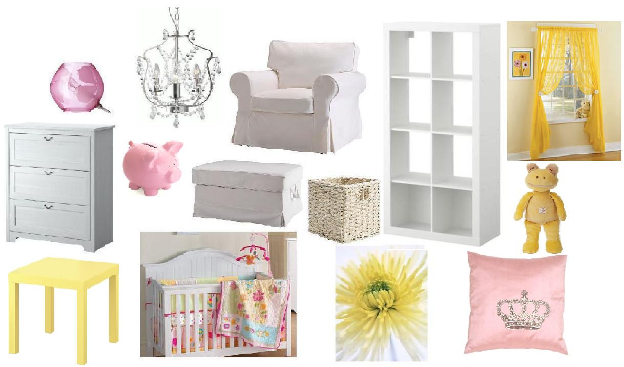 Baby Decor Blog Yellow and Pink Nursery Vision Board