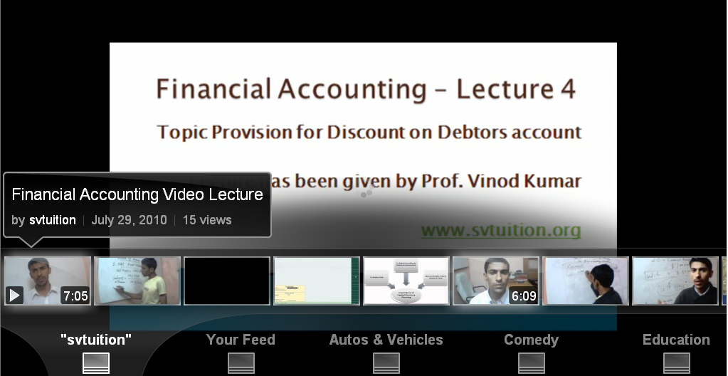Watch Svtuition Channel's Accounting Videos on Youtube Leanback