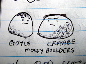 crabbe and goyle at the yule ball looking like mossy boulders