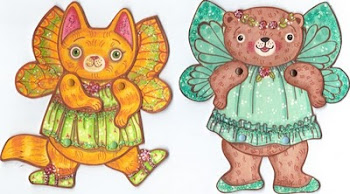 Cat and Bear Fairy Paper Doll