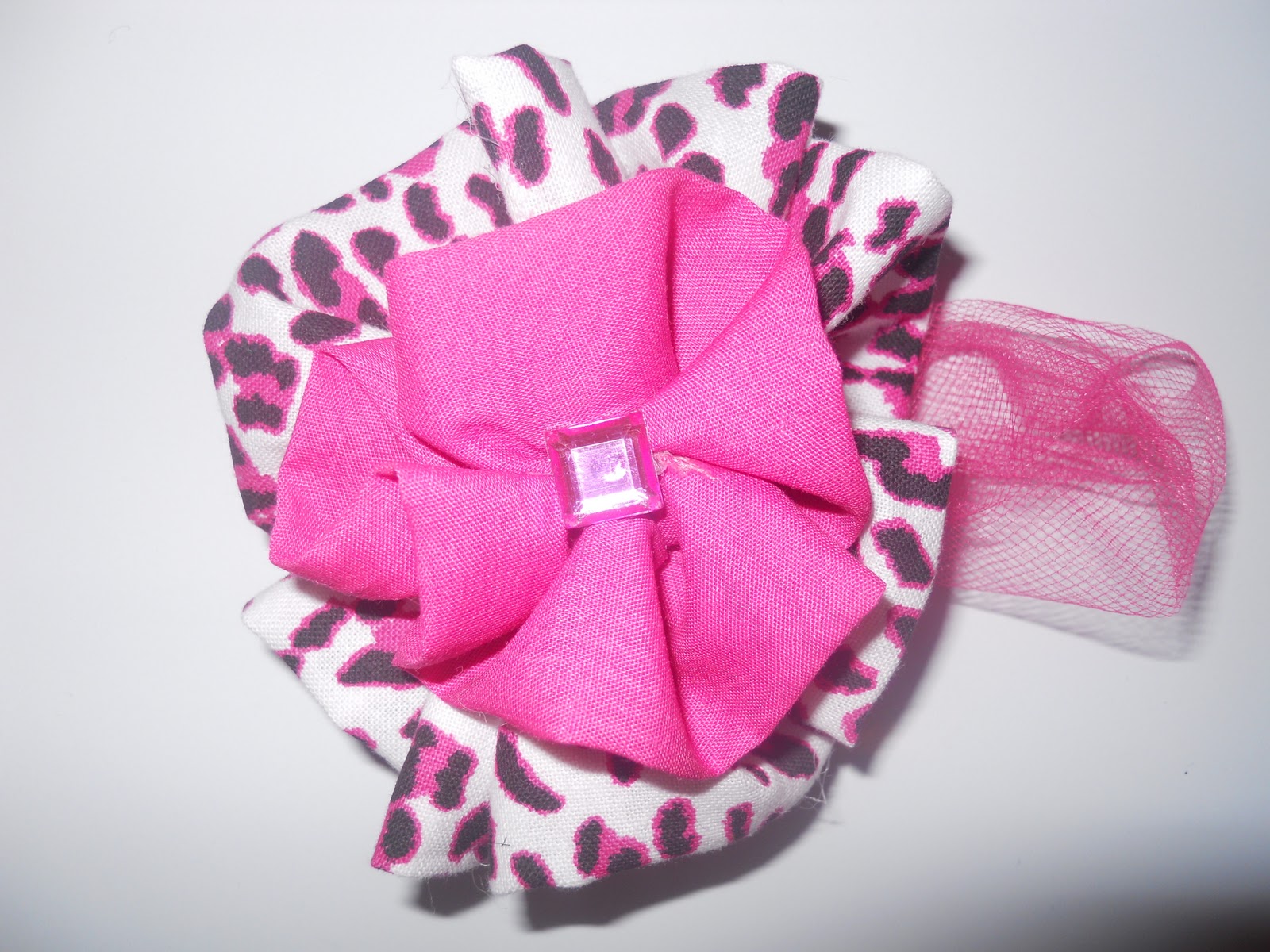 Emily's Bows Fabric Flower Bows and Twisted Flower Headbands