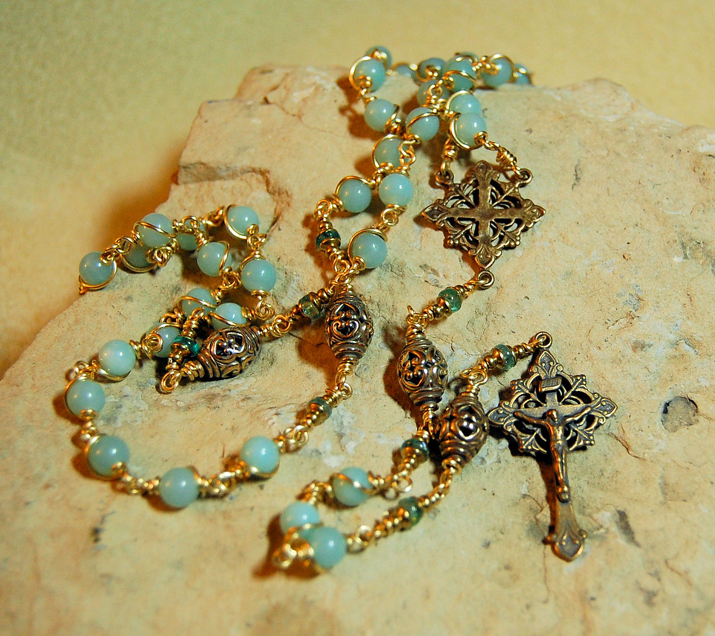 HeartFelt Rosaries Pastel Amazonite in a Terrific New Rosary!