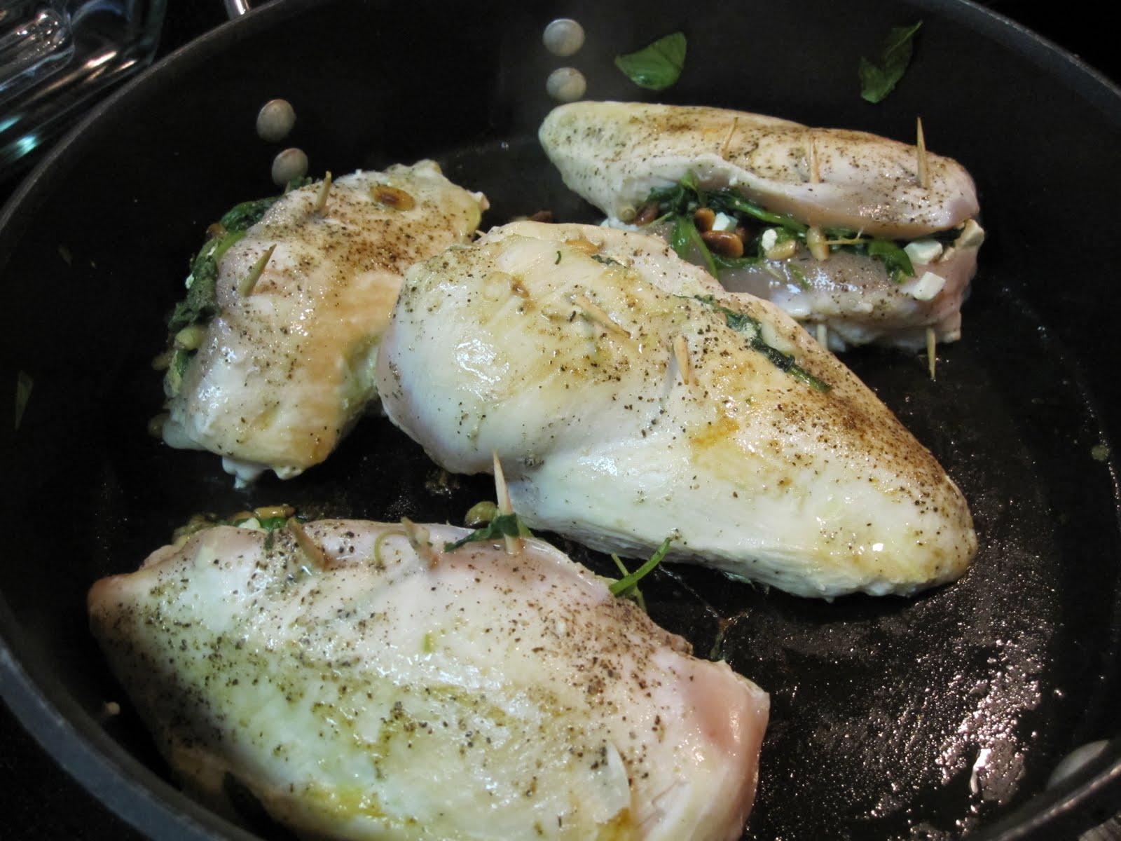 taylor made...Chicken Stuffed with Spinach, Feta, and Pine Nuts