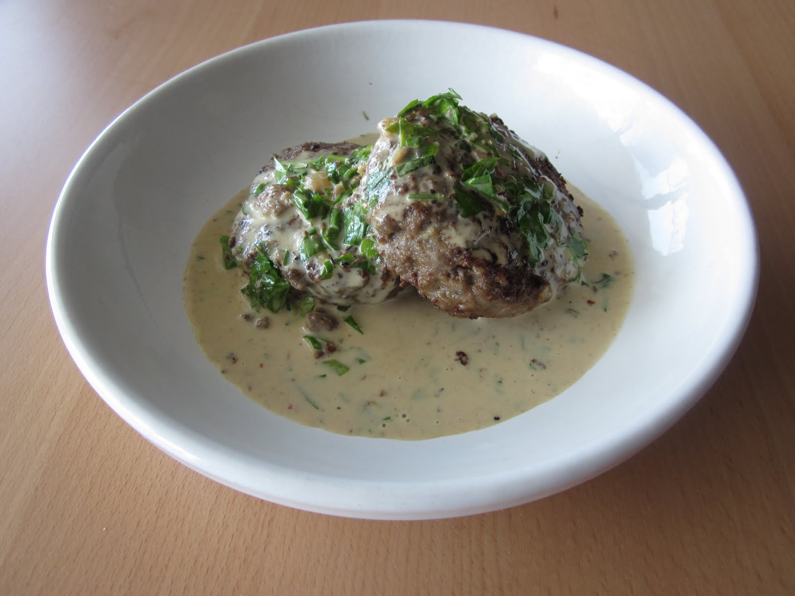 Channeling Julia Child Bitokes á La Russe, Hamburger in Cream Sauce