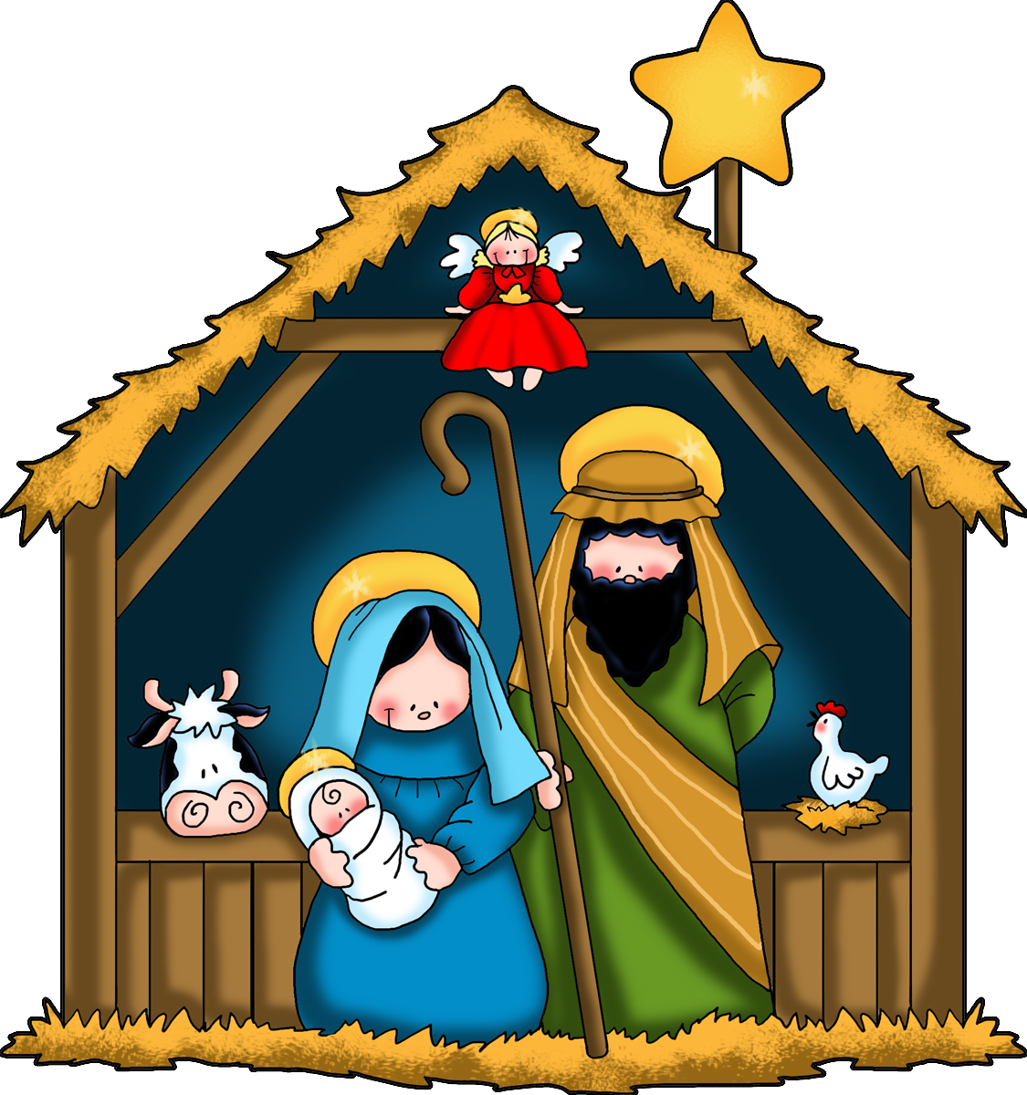 free clipart christmas stable - photo #6