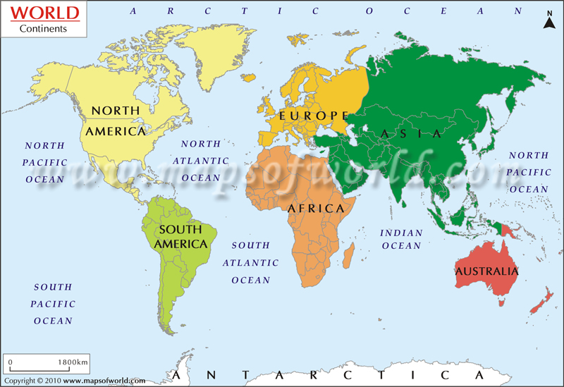 Map Of Continents Printable