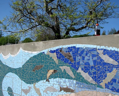 Salmon Wall Mosaic, Tapiola Park, Astoria, Oregon