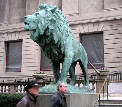 A Lion Sculpture at the Art Institute of Chicago