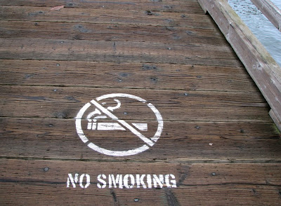 No Smoking Sign on Waterfront Park Pier