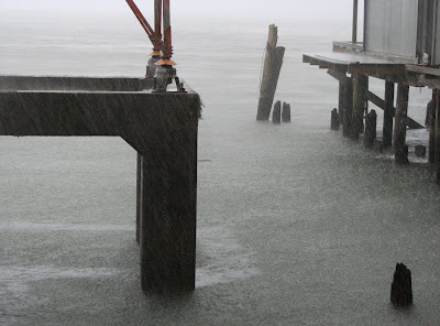 Rain on the Columbia River in Astoria, Oregon