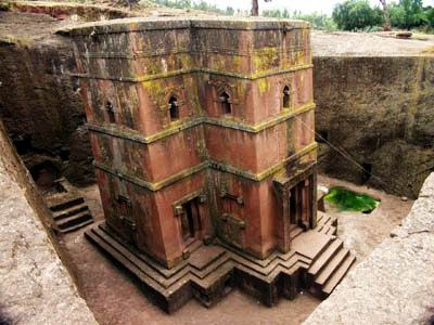 Obiective turistice Etiopia: biserica Sf. Gheorghe Lalibela