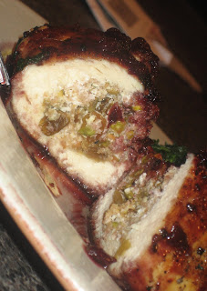 Pistachio Stuffed Chicken with Lingonberry Glaze