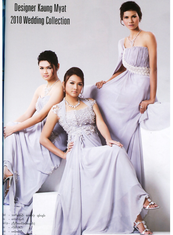 Myanmar Models with Beautiful Wedding Dresses