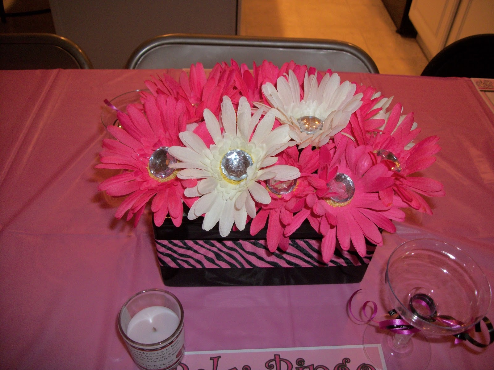 kreations by Kristen: Black, White and Pink Zebra Print Baby Shower