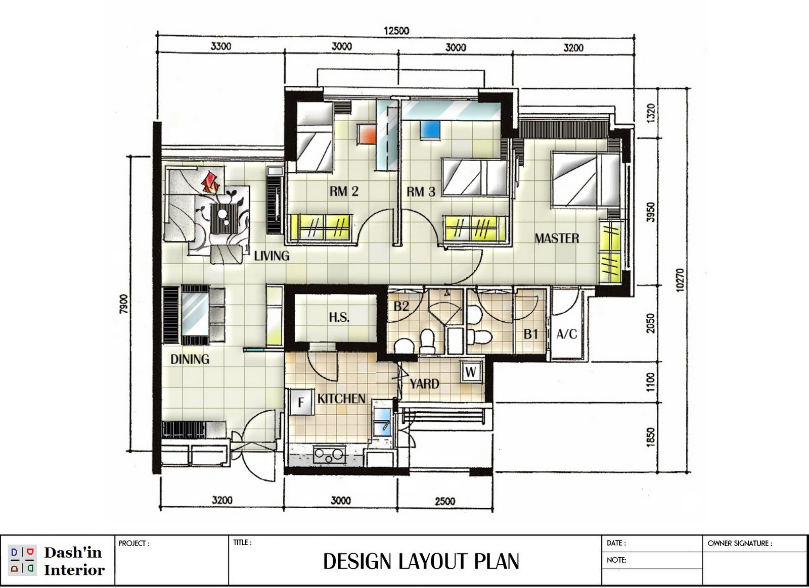 Dash'in Interior Hand Drawn Designs floor plan layout