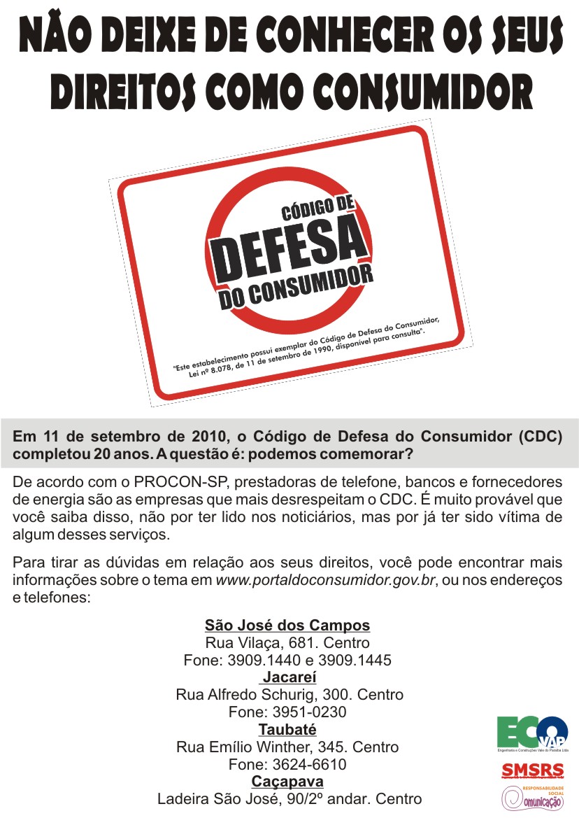 ECOVAP em Comunicação+Social Código de Defesa do Consumidor ECOVAP em Comunicação+Social Código de Defesa do Consumidor