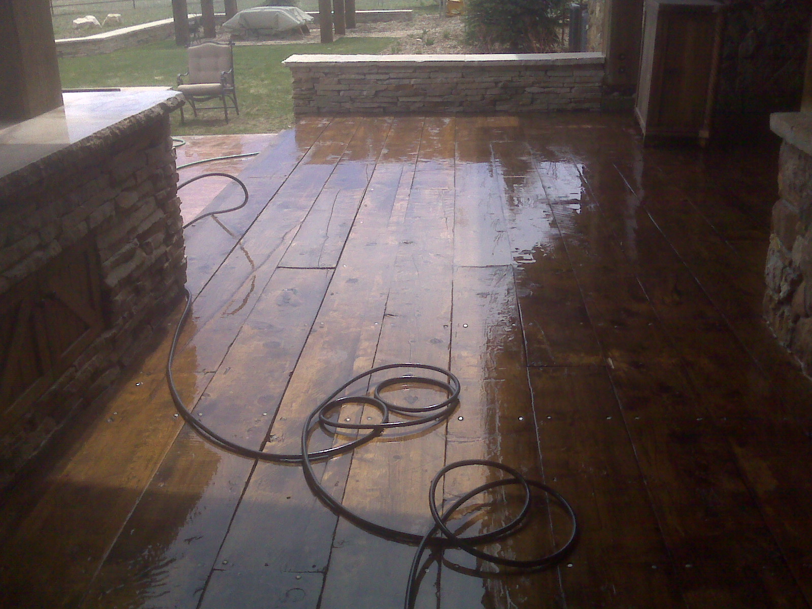 Park City Wood and Deck, Stylists 3 inch rough sawn spruce deck.