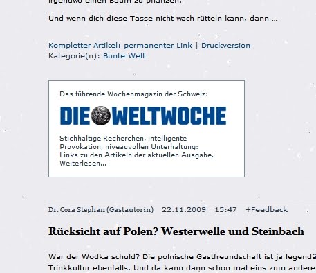 SwissLupeNews Die Achse des Guten, die Weltwoche und der Knallkopp