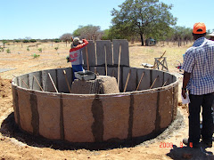 A colocação das placas da cisterna