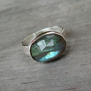 faceted labradorite ring