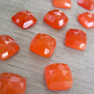 faceted carnelian cabochon