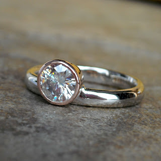 white gold moissanite