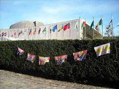 Belfast Flags of Hope flying outside The United Nations Building, 1st Avenue in New York City.  200