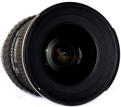 Tokina 11-16mm F2.8 AT-X 116 PRO DX Lens With Hood BH-77A Laying-down Front View