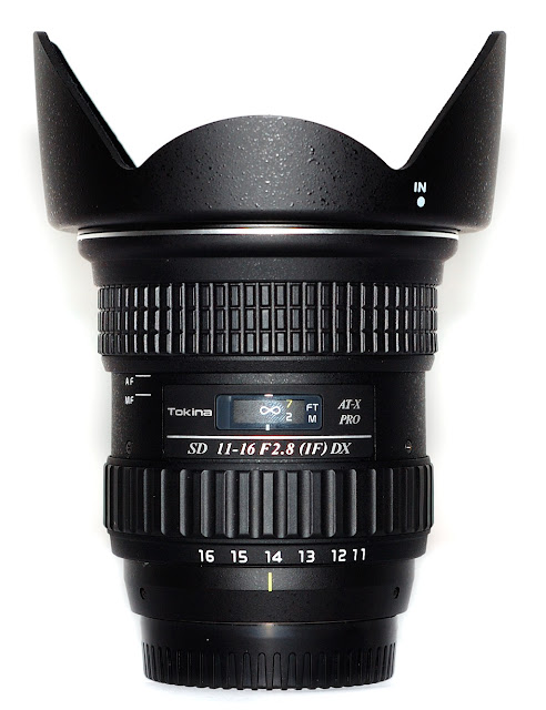 Tokina 11-16mm F2.8 AT-X 116 PRO DX Lens With Hood Vertical Front View