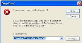 accesso negato durante l'installazione di Windows XP sp3