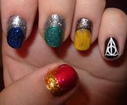 nail potter harry themed nails painting hogwarts