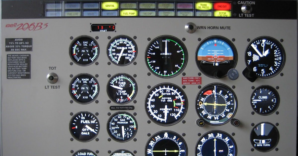Helicopter Simulator Bell 206: Intrument Panel B206