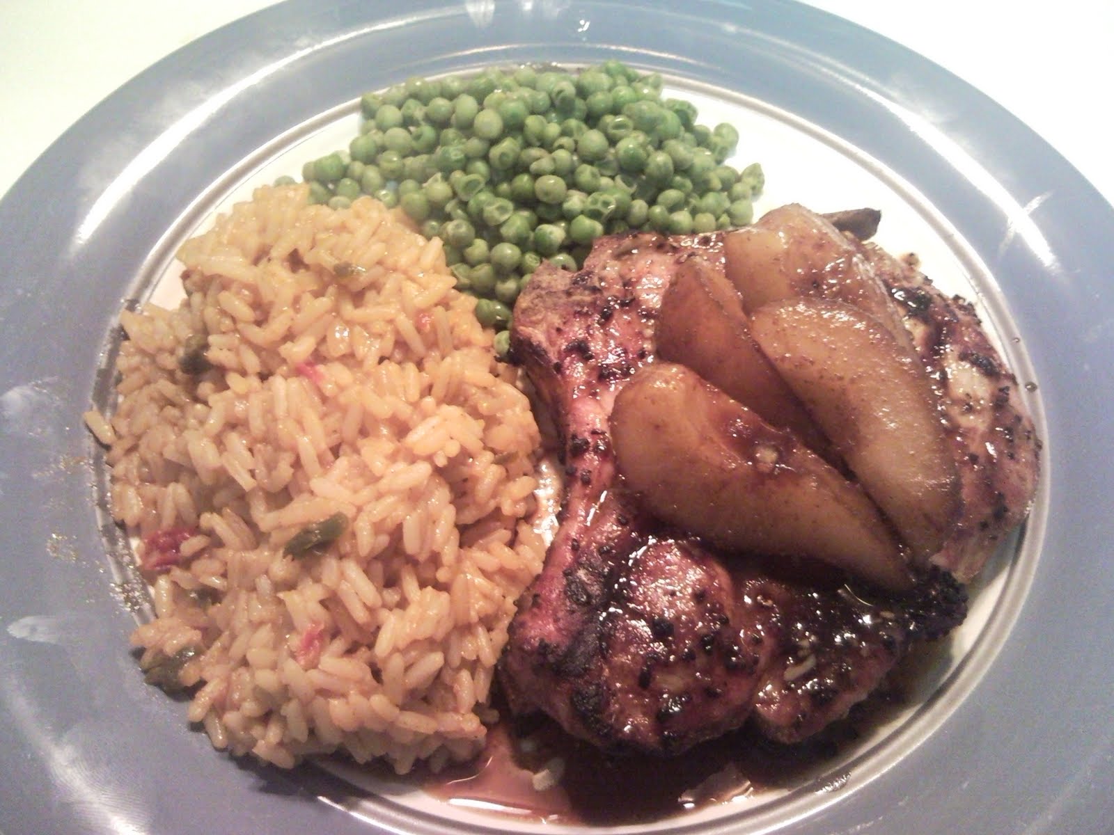 i just ate this Grilled Pork Chops with Balsamic Pear Glaze