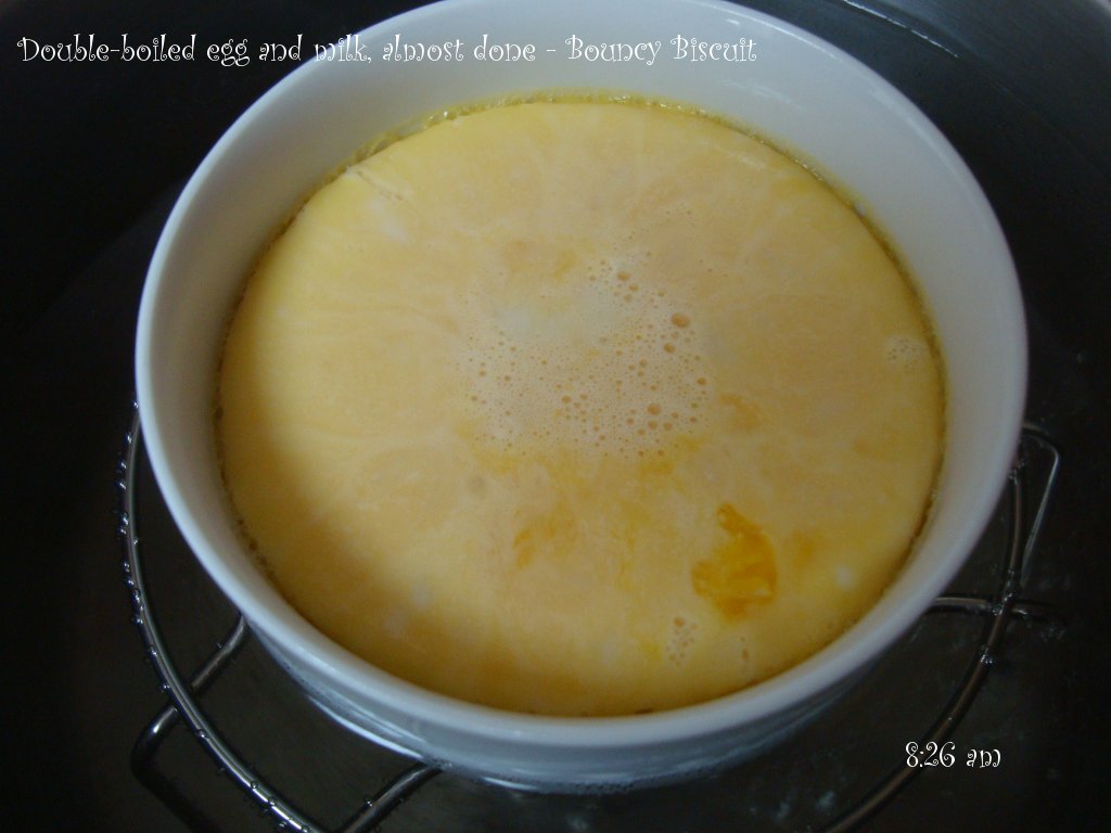 Home Cooking Experiment doubleboiled egg and milk