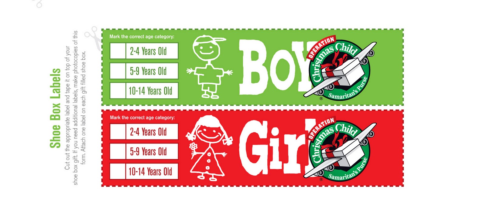 operation christmas child labels
