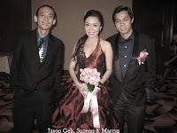 Band manager Jason Geh with wedding couple Suzenn and Marcus