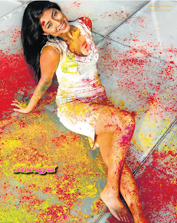 Hot Shriya Saran celebrates holi drenched in colours