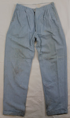 vintage workwear: 1950's Salt and Pepper Denim Pants with Hand Stitched ...