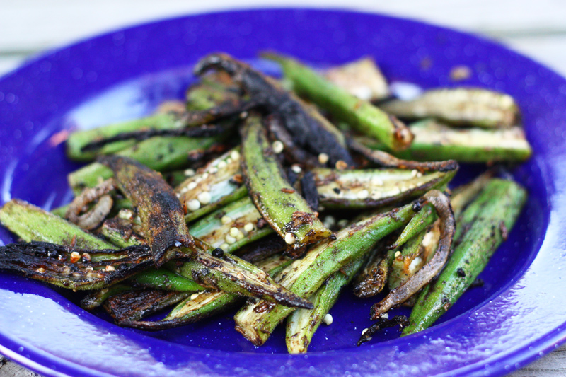 Chez Cayenne Dry Okra from the Grill