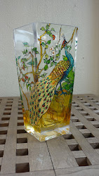 glass painting designs peacock vase easy patterns vases beginners painted paint glasses candle decorative holder artcorner vien lights led wine