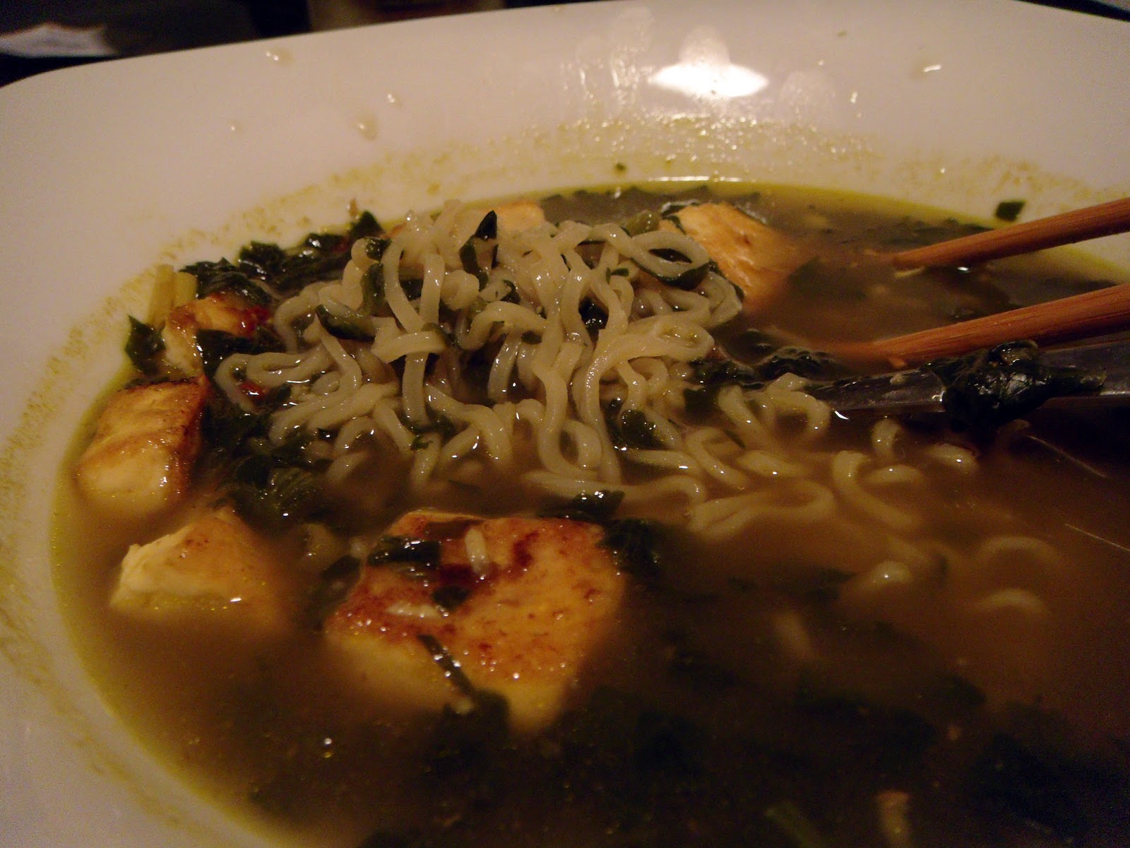 quick tofu ramen soup