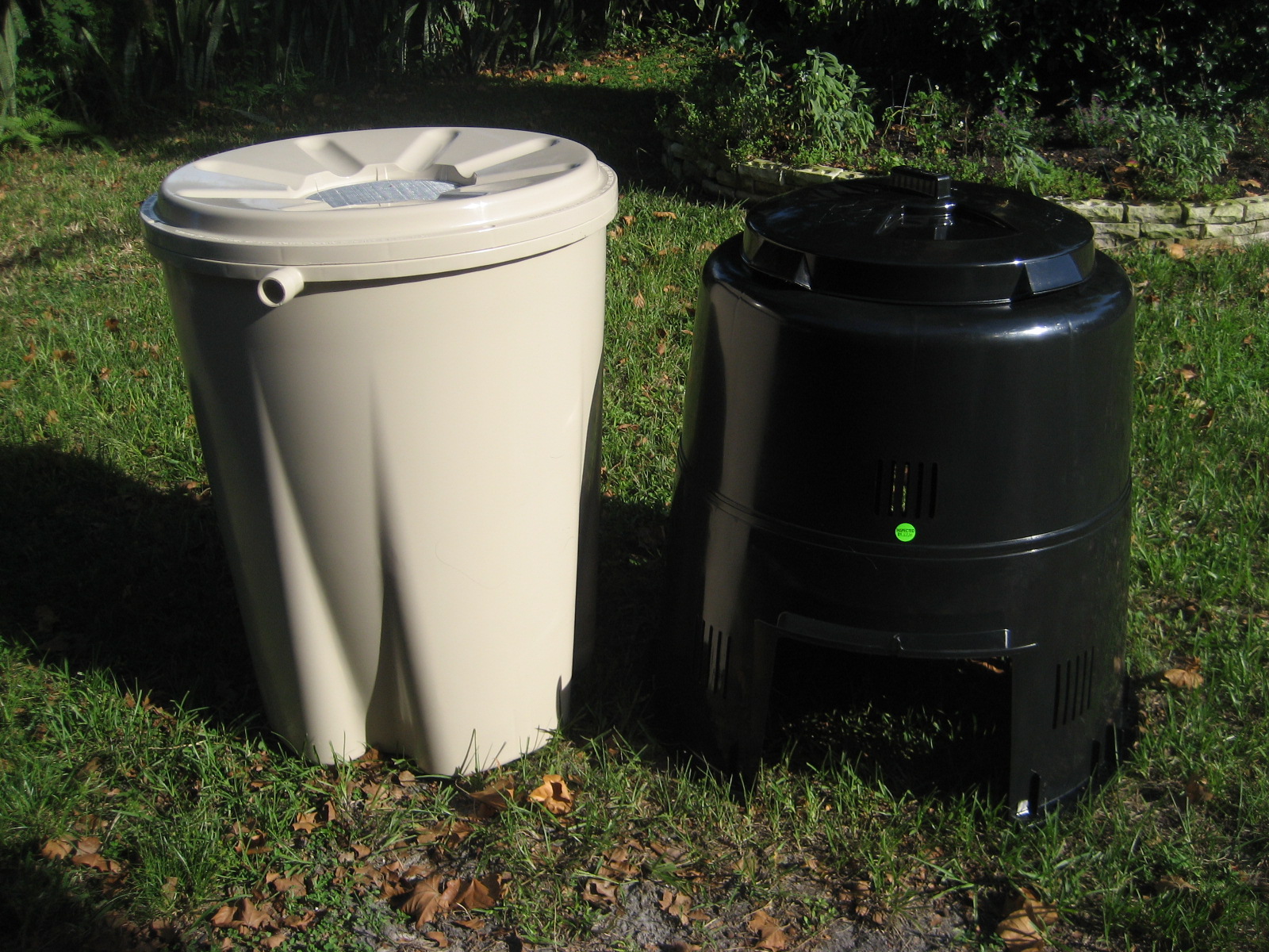 Engelwood Farms rain barrels, and composters, and compost, oh my!
