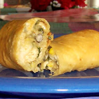 Southwestern eggrolls with black beans and corn