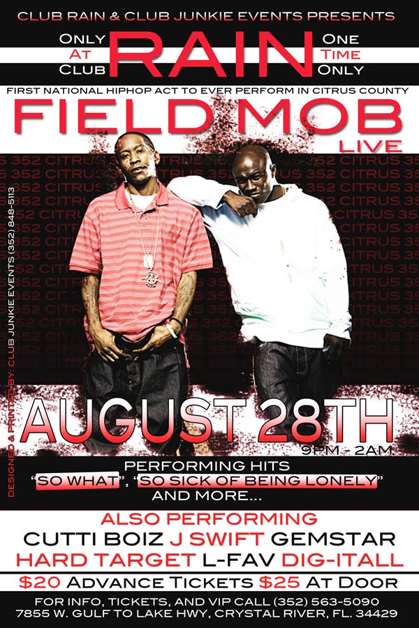 Club Junkie Events Field Mob Makes History on August 28th!