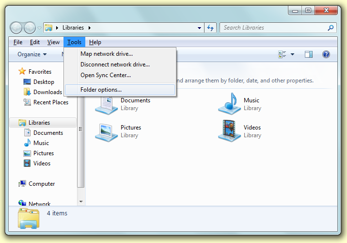 How to see the Explorer menus in Windows Vista and 7 ~ Bloody Computer