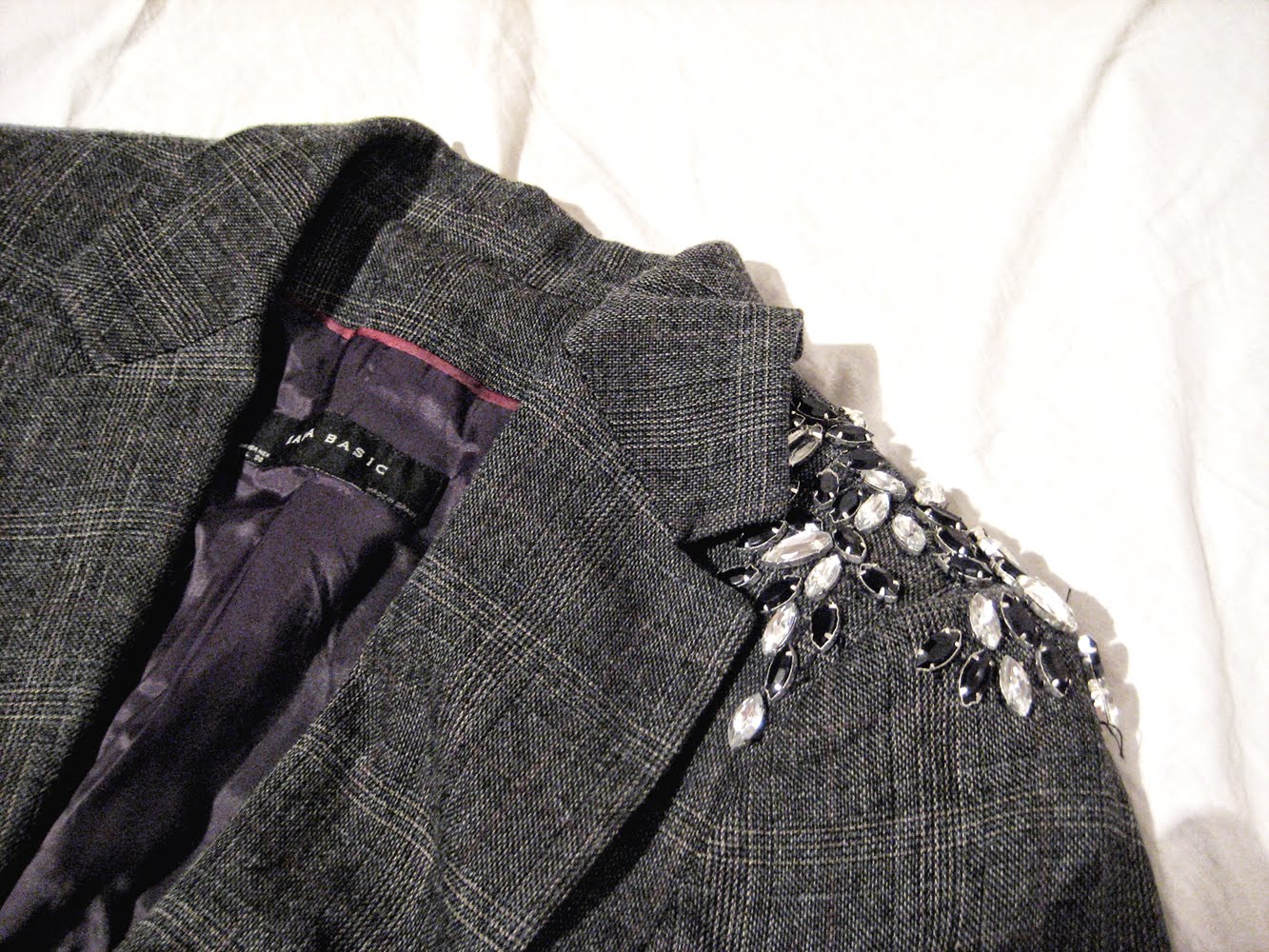 frashion DIY_ Sequin blazer shoulder / Uradi Sam_ Šljokičavo rame sakoa