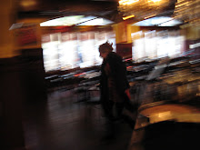 Very blurry picture of Aubrey, who fled from the camera at La Gran Tapa