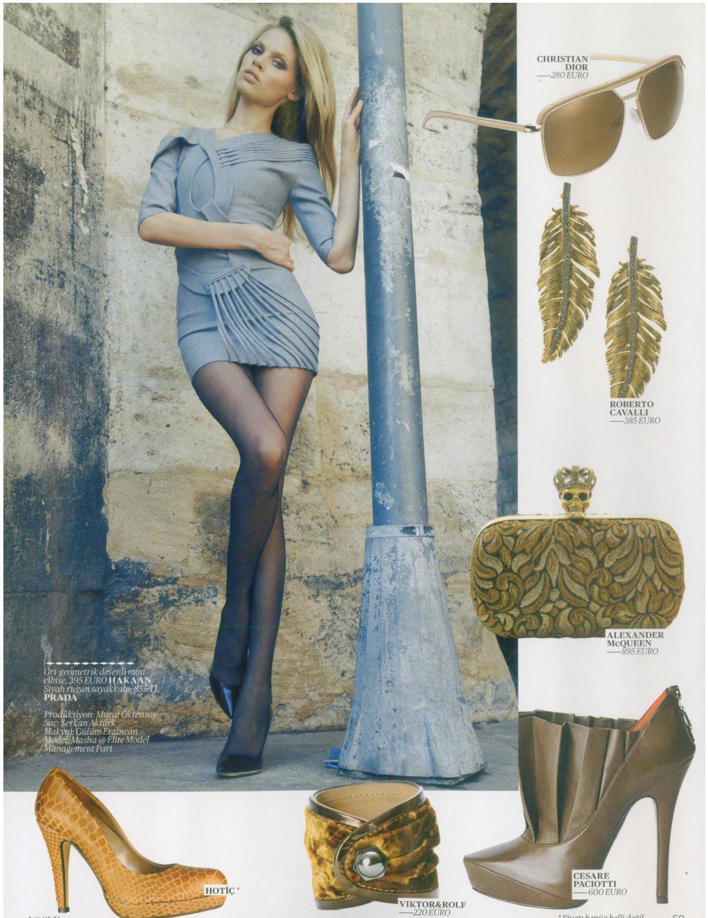 Celebrity Fashions: Masha Kirsanova - Vogue Turkey, August 2010